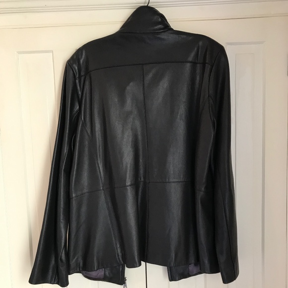 LADIES BLACK LAMBSKIN LEATHER JACKET - Picture 8 of 9